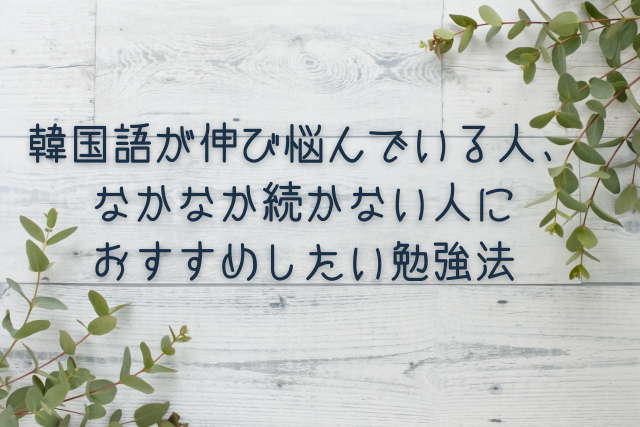 韓国語が伸び悩んでいる人 なかなか続かない人におすすめしたい勉強法 語学大好き ちーのブログ